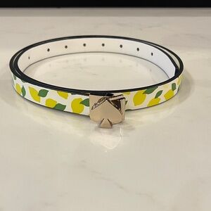 Kate Spade Lemon Print Belt with Gold Buckle, S/M size